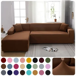 Milk Silk Sofa Covers Minimalist Pure Color Elastic Full Coverage Four Seasons Protectors for Lazy Home Office Restaurant Sofas