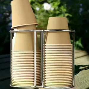 Stainless Steel Disposable Cup Holder Desktop No Punching Required Paper Cup Storage Rack Kitchen Living Room Office Cup Holder