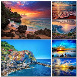 Scenery Canvas Paintings Hawaii Beach Landscape Sunset Seaside Pictures Wall Art Poster And Prints For Room Home Decor No Frame