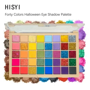 Halloween 40-color eyeshadow palette - Makeup color harmony, rainbow tones, glitter, powder texture, pearl, makeup, shiny
