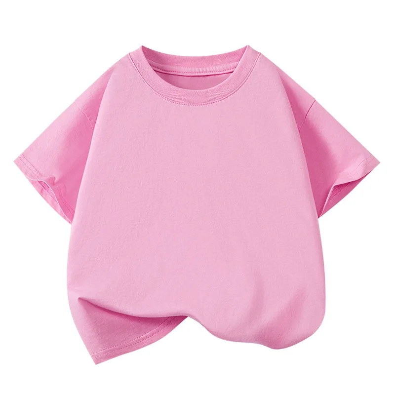 1pcs Summer Pure Cotton Boys Girl Solid Color Tees Fashion Top Childrens Short Sleeve Clothes T-shirts Child Loose Casual Tshirt - Image 6