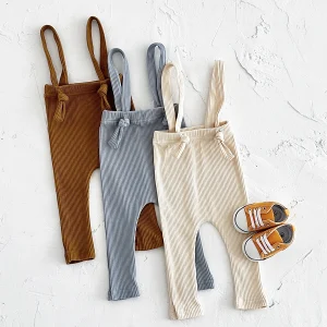 100%Cotton Elasticity Pants Newborn Girls Boys Pp Pants Baby Strap Overalls Toddler Baby Pants Clothes Infant 3-18 Months