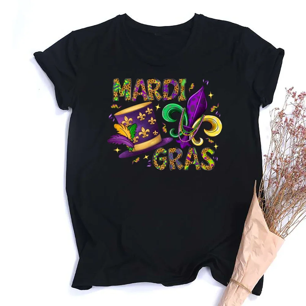 Mardi Gras Shirt for Women It's Mardi Gras Yall Shirt Carnival T-Shirt Graphic Short Sleeves Tee Tops Clothes - Image 2