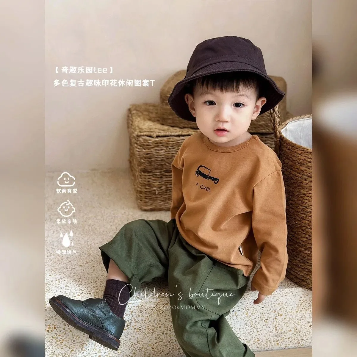 Boys Baby Print Casual Long Sleeve T-shirt Autumn New Clothing Children Simple Fashion Base Shirt Toddler Cute Loose Tops - Image 4
