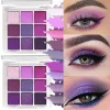9 Colors Glitter Eyeshadow Palette Purple Glitter Pearlescent Matte Eye Shadows Shimmer Long Lasting Women Eye Pigments Makeup