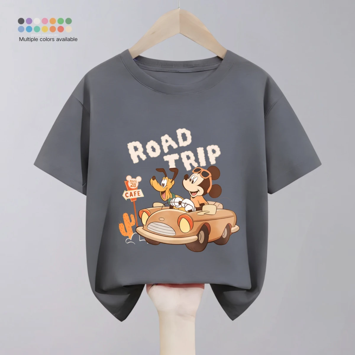 Disney Cartoon T Shirts Tops Baby Girl Boy Simple Fashion Kids Round Collar Tshirt Toddler Costume Casual Solid Color Child Tees - Image 2