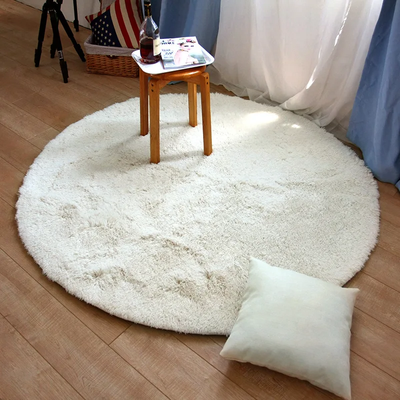 Round Fluffy Plush Carpet Super Soft Floor Mat for Bedroom Living Room Nursery Kids Room Home Cozy Decorative Area Rug