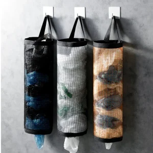 1-5PCS Kitchen Garbage Bag Storage Grocery Bag Holder Wall Mount Plastic Bag Holder Dispenser Hanging Storage Garbage Organizer