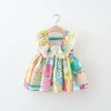 Summer New Colorful Graffiti Baby Girl Dress, Sweet And Cute Children'S Clothing (9 Months -4 Years Old)
