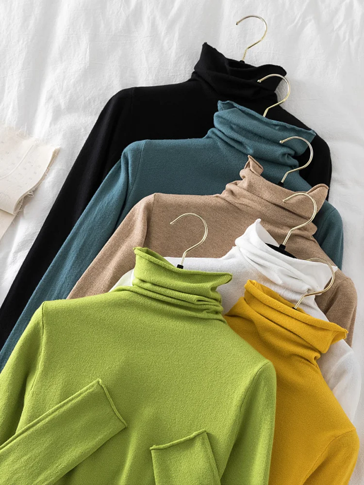 Long Sleeve Woman Tops Turtleneck Women Sweaters 2026 Autumn Winter Sweater Knitted Pullover Soft Jumper Pull Femme - Image 2