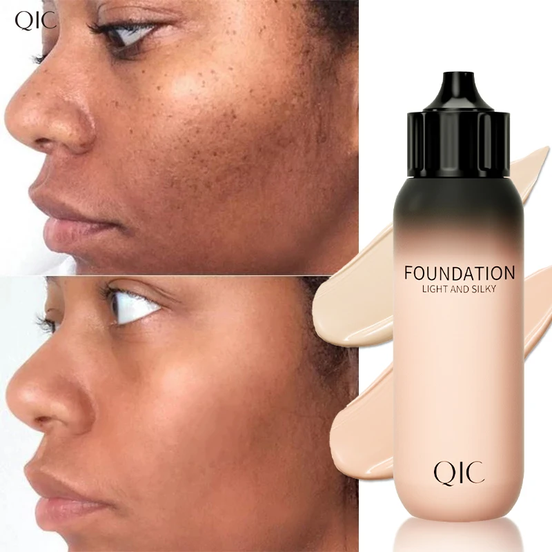 QIC Liquid Foundation High Coverage Makeup Base Lasting Concealer Cream Waterproof Oil-Control Face Foundation Makeup Cosmetics - Image 3