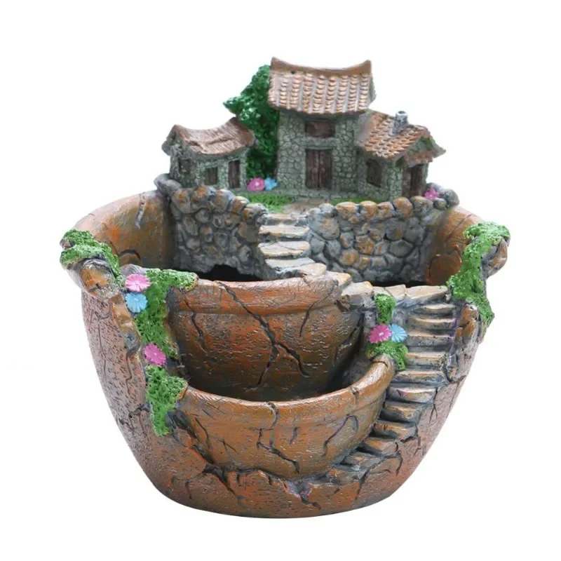 Succulent Plants Planter Flowerpot Resin Flower Pot Desktop Potted Holder Home Garden Decoration Plants Holder - Image 6