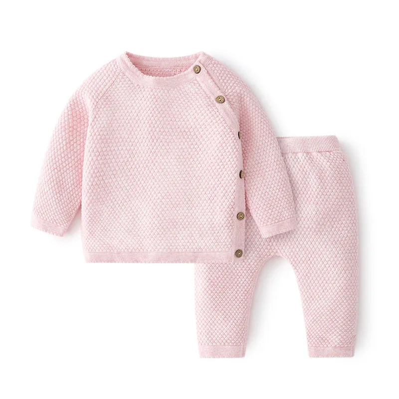 Baby Clothes Sets Ensembles Cotton Spring Newborn Boy Girl Infant Clothing Tops And Pants Knitted Sweater Baby Pajamas Sets - Image 2