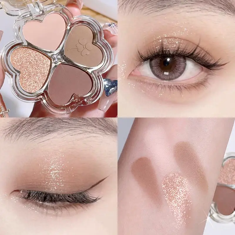 1/2PCS Makeup Palette Blush Dreamy Eye Makeup Clover Eyeshadow Palette Eye Shadow Eyeshadow Palette Trimming Fine Pearlescent - Image 4