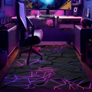Game Room Rug Violet Game Room Rug Neon Look Rug Gamer Rug Neon Look Layer Rug Gamin Room Rug Violet Area Rug Gamer Area Rugs