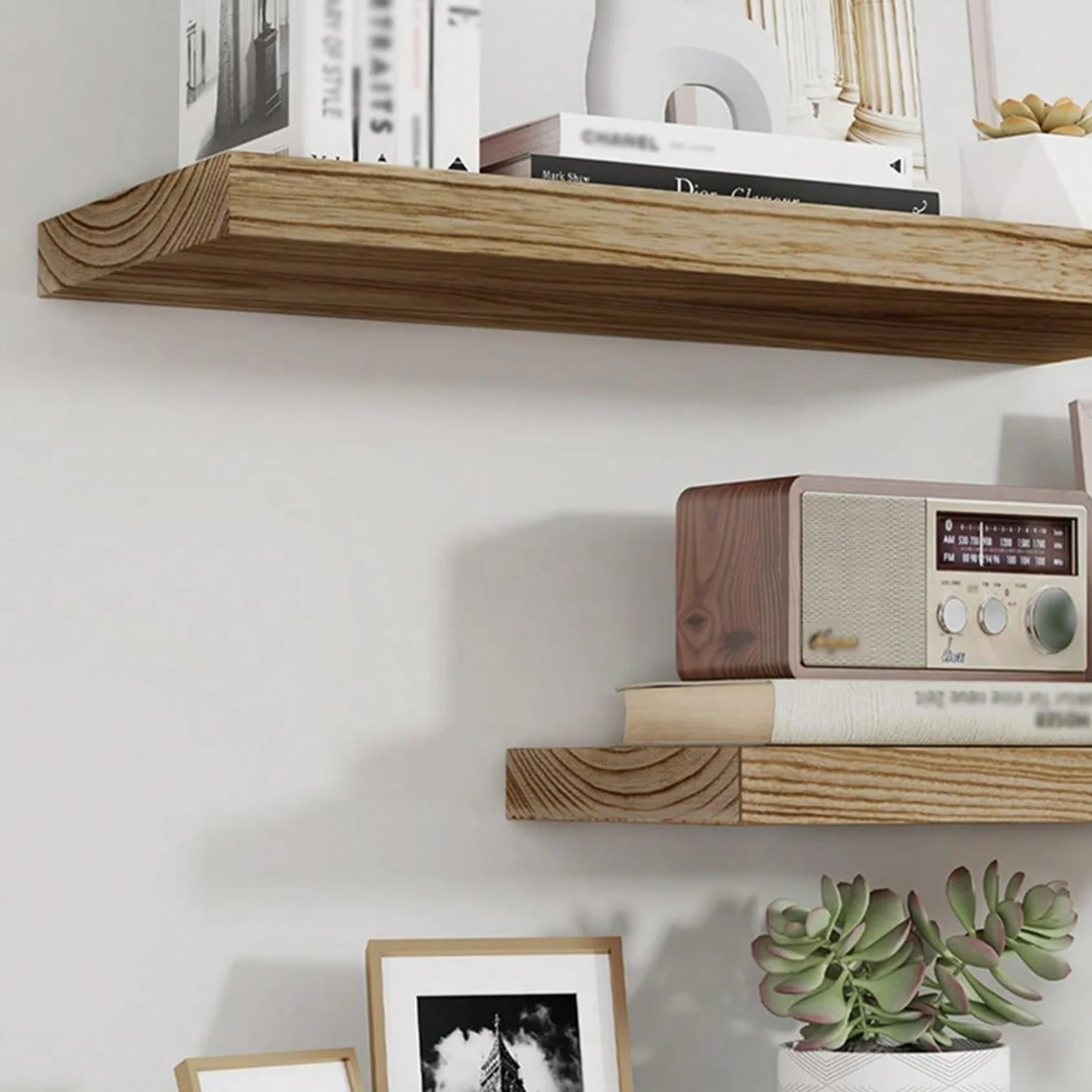 Wooden Floating Wall Shelf Art Storage Rack Rustic Wood Shelves For Wall Storage Wall Hanging Shelf Bedroom Home Decorations 1PC - Image 4