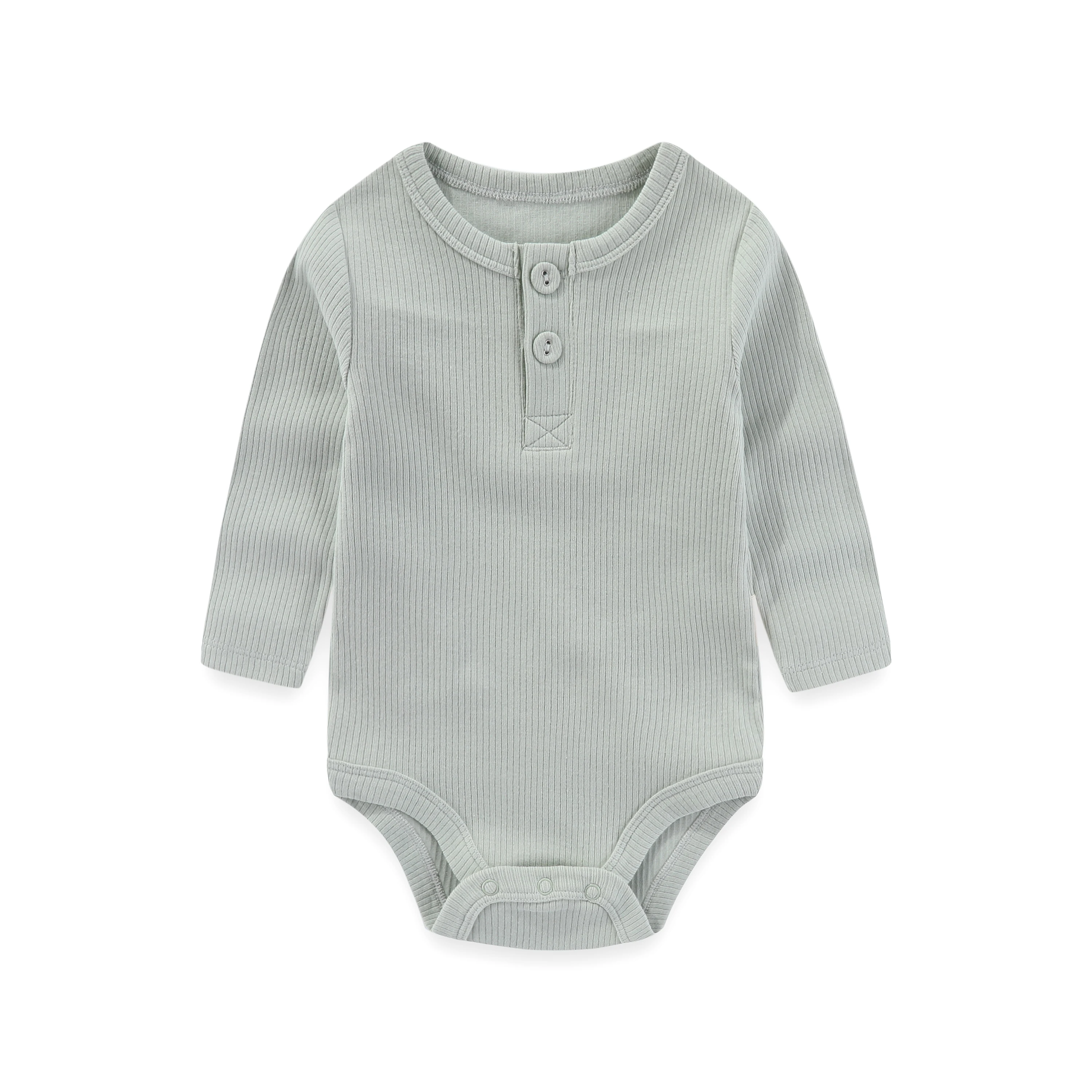 1-Piece Solid Color Unisex Baby Bodysuit Cotton Soft 0-24M Baby Onesies Long Sleeves Infant Clothes - Image 2