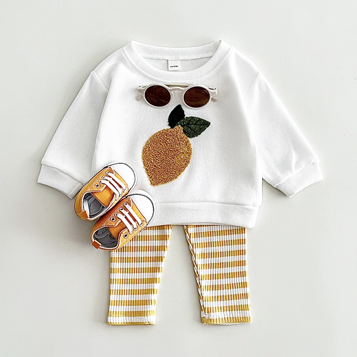 0-3Y Baby Girl Clothing Toddler Boys Sets Infant Suit Long Sleeved Pullover Shirt Cotton Newborn Baby Clothes Fruit Embroidery - Image 2