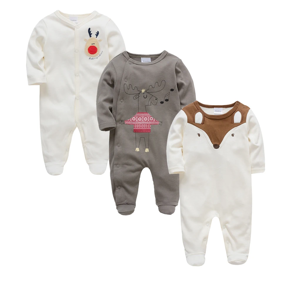 2025 3 pcs/lot Baby Boy Girls Rompers 100% Cotton Long Sleeve Overalls 0-12 Months Cool Print Newborn Jumpsuit - Image 6