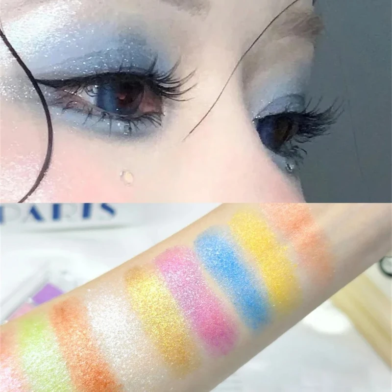 9-Color Chameleon Eyeshadow Makeup Palette Multi-Chrome Fluorescent Metallic Shiny Eye Shadow Easy-To-Apply Highgloss Powder - Image 5