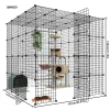 Cat Cage with Toilet Villa Large Free Space Indoor Empty Cage Cattery Household Small Cat Nest
