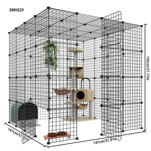 Cat Cage with Toilet Villa Large Free Space Indoor Empty Cage Cattery Household Small Cat Nest