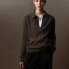 100% Cashmere Intellectuals POLO Scissors Collar Knitwear Sweater Shop