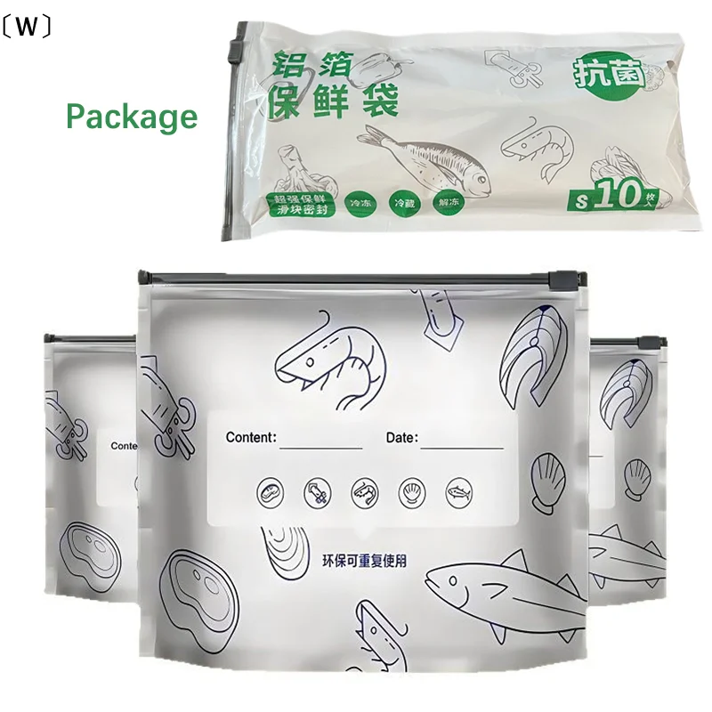 〔W〕10pcs Aluminum Foil Fresh-keeping Bags Self Seal Reusable Packaging Bag Avoid Light Thickened Food Storage Bag Fruit Storage - Image 5