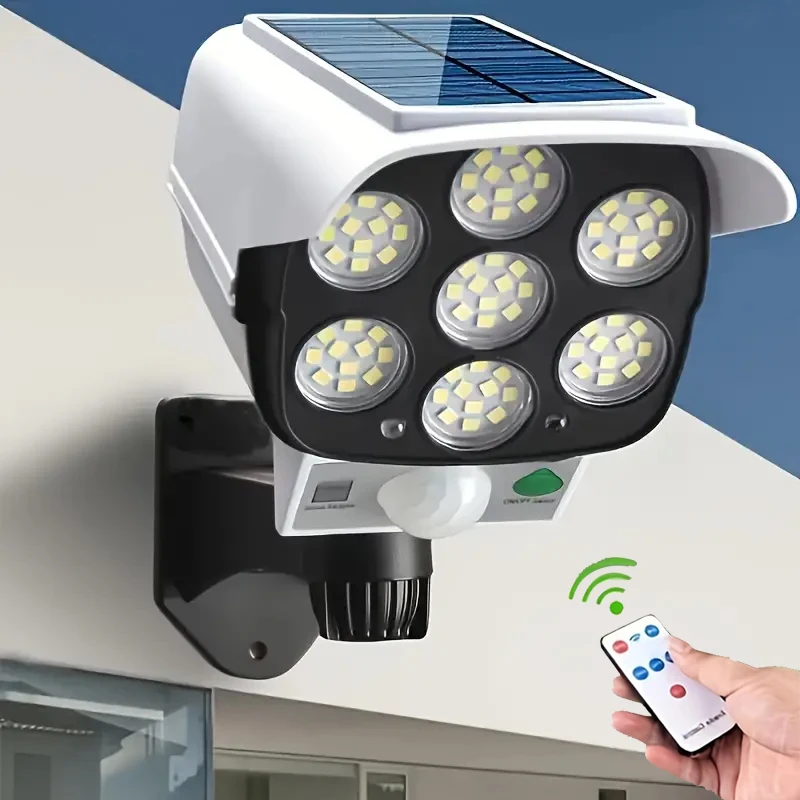Outdoor Motion Sensor Solar Lights 2000 Lumens 77LED Solar Motion Sensor LED Light Outdoor Camera Wireless Security Floodlights - Image 2