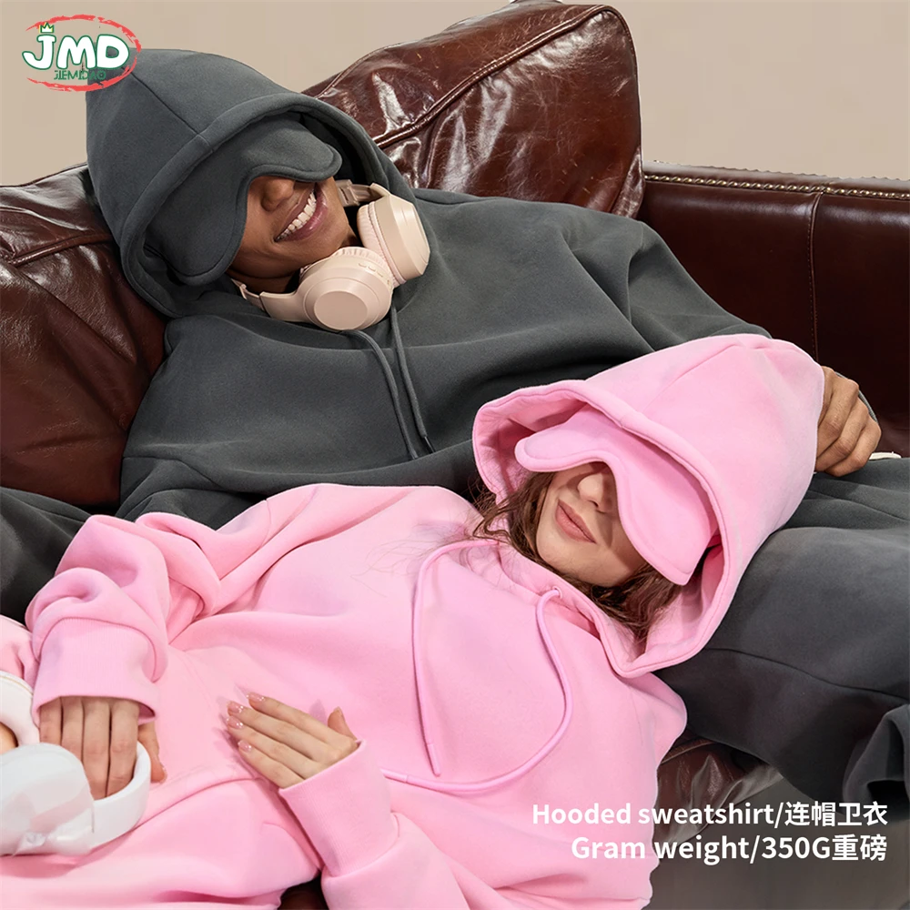 JMD Fashion Winter 350gsm Solid Fleece Hoodies For Men Unisex Warm Eye Mask Design Hooded Sweatshirts Pullovers Coats QH0003