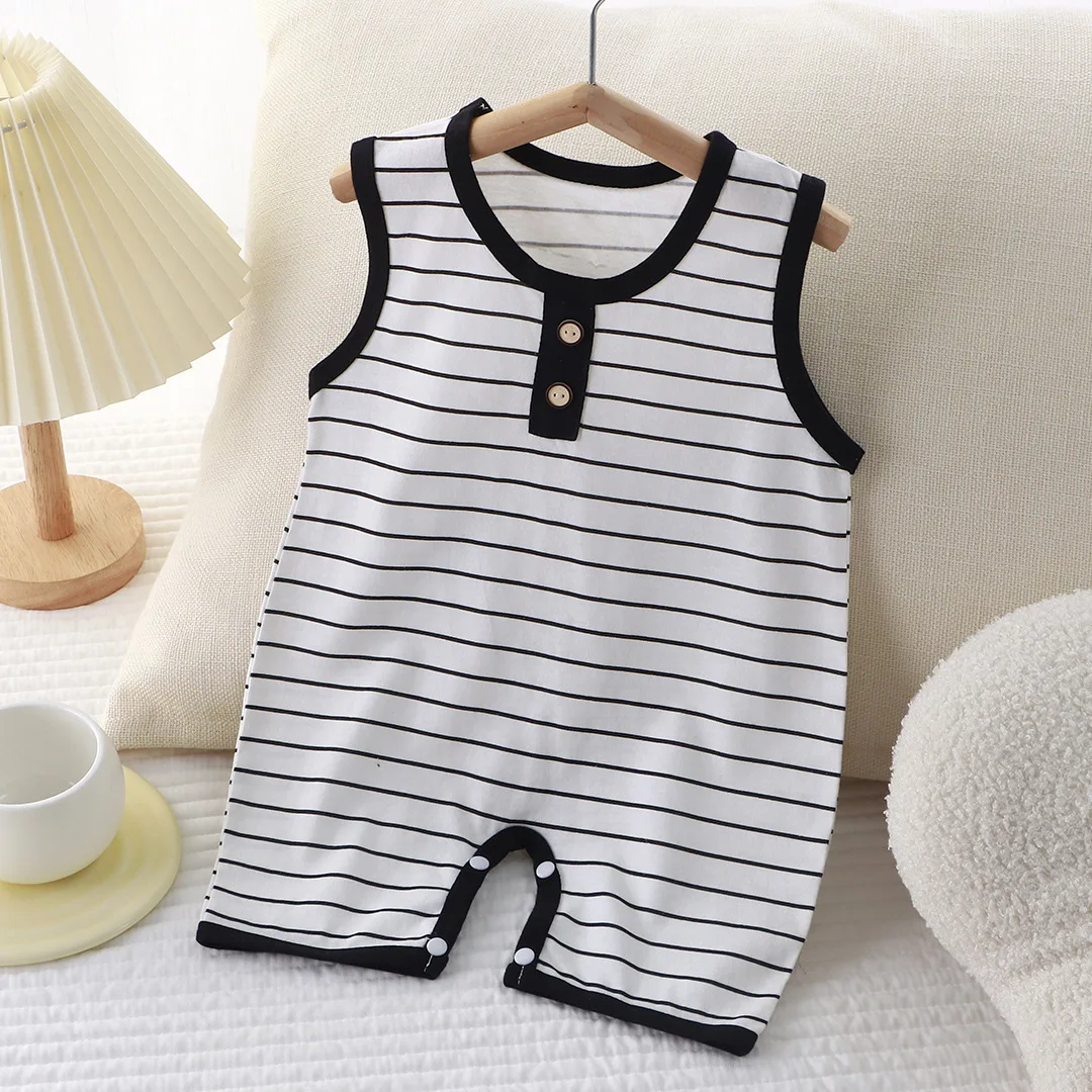 Summer Sleeveless Baby Rompers 0-2Y Striped Onesies for Newborn Baby Boy Infant Girl Striped Jumpsuit Baby Clothing - Image 2