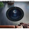 Moon Forest Rug - Round Crescent Moon Rug with Mystical Forest Design Celestial Rug for Dreamers and Gothic Inspired Home Decor