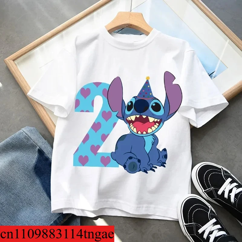 Children 1-9 Birthday Kid T-Shirts Baby Party Number Shirt Clothing Cute Angel Tee Girl Boy Short Sleeve Clothes Top Gift - Image 4