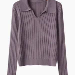 Autumn Winter Long Sleeve Knitted Sweater Women POLO Collar Pullover Female V-neck Elastic Skinny Knit Base Layer Tops Jumpers