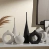 Handmade Ceramic Art Vase Pot Cabinet Table Decor Home Ornament Simple Modern Luxury Nordic Living Dining Bed Room Hall Black