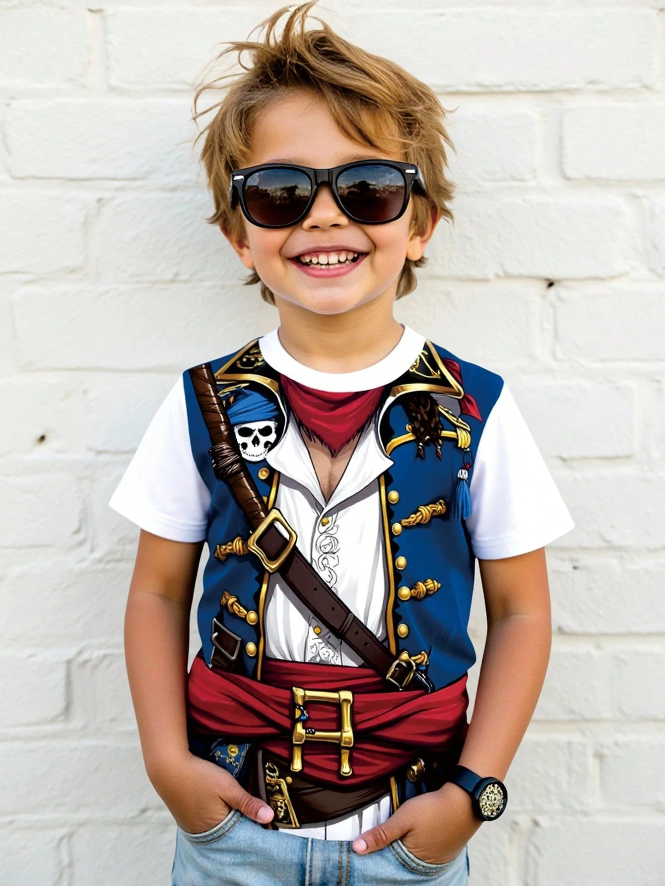 3D Print Boys Pirate Print T-Shirt Baby Clothing Male Outdoor Clothe for Children Boy Girl Child T-Shirt Top