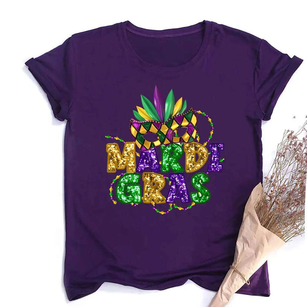 Mardi Gras Shirt for Women It's Mardi Gras Yall Shirt Carnival T-Shirt Graphic Short Sleeves Tee Tops Clothes - Image 4