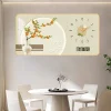 Large Size Flower Artwork Wall Clock, Luxurious Muted Quartz Clock for Home Decor,living Room,bed Room Décor