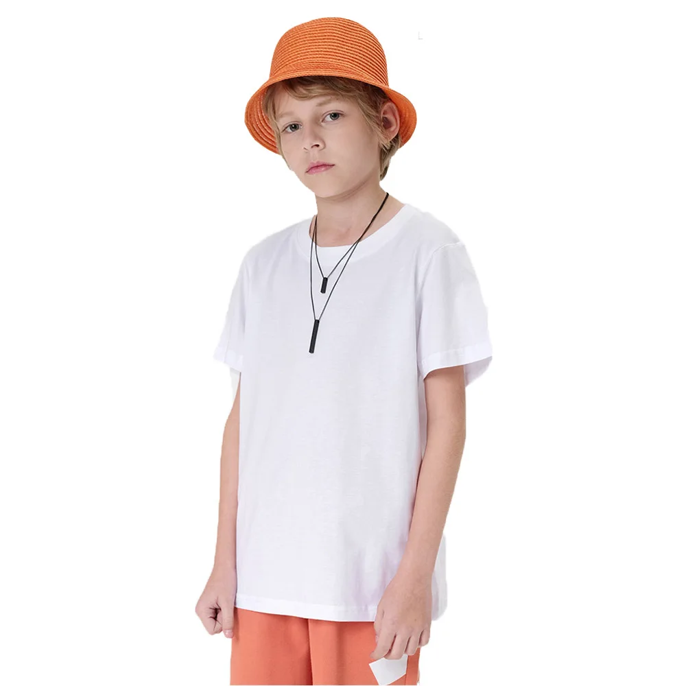 Children's Clothing Kids T-Shirts Tops Summer Cotton Boys T Shirt Short Sleeve White T Shirt Girl Solid Color Simple Tees Baby - Image 3