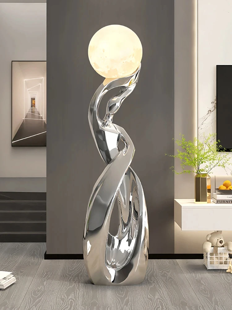 Home Decor Statue Abstract Art Ornaments Nordic Living Room Large Floor Luminous Sculpture Housewarming Gift Interior Figurines - Image 3