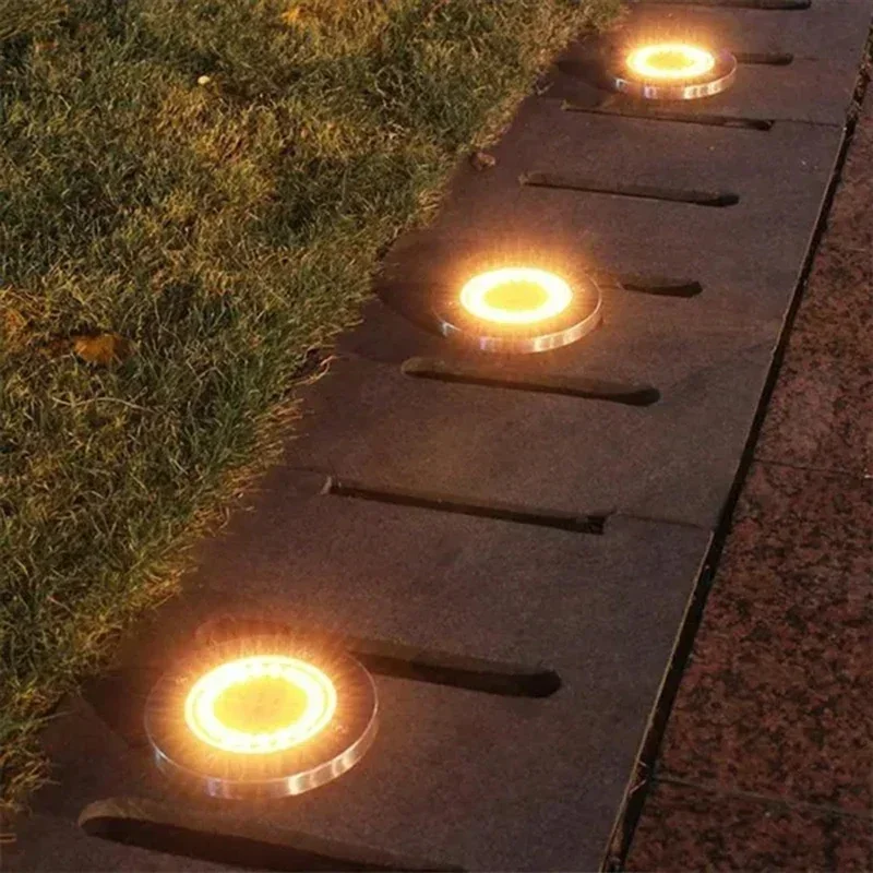 1/4/8Pcs Solar Lights Outdoor 8/20LEDs Disk Underground Lamp Spotlight Buried Solar Light for Home Garden Lawn Yard Decoration - Image 6