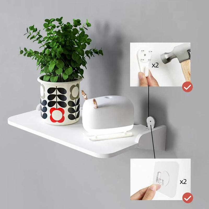 Camera Projector Wall Mount Shelf No Drill Router Wifi Hanging Storage with Hooks Multi Device Home Office Floating Organizer - Image 3