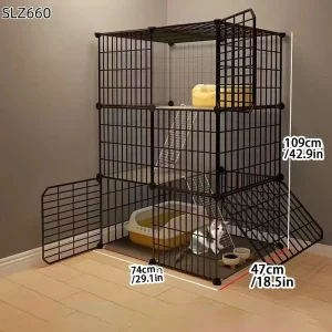 Indoor Cat Villa Cage Home Large Free Space Three Layers Small Cat House Cat Shelter Cat Cage for Kittens