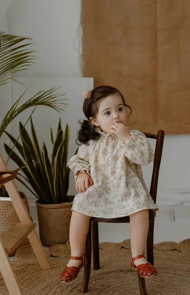 Floral Baby Girl Dresses Spring Organic Cotton Newborn Girl Romper Toddler Girl Clothes - Image 5