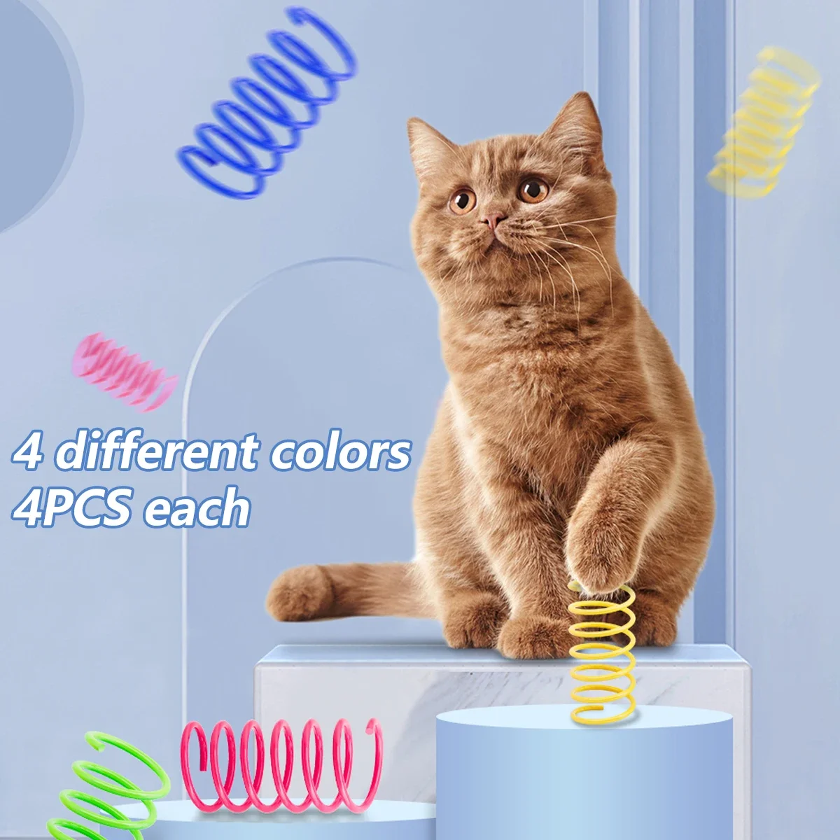 4-200 Pcs Cat Toys Interactive Durable Heavy Gauge Spring Tools Cat Spring Toys Colorful Cat Coil Toy Kitten Coil Spiral Springs - Image 5