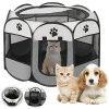 Portable Foldable Pet Tent,Kennel Octagonal Fence Puppy Shelter,Cat and Dog Nest,Outdoor Easy Operation Dog Cages Cat Fence.s