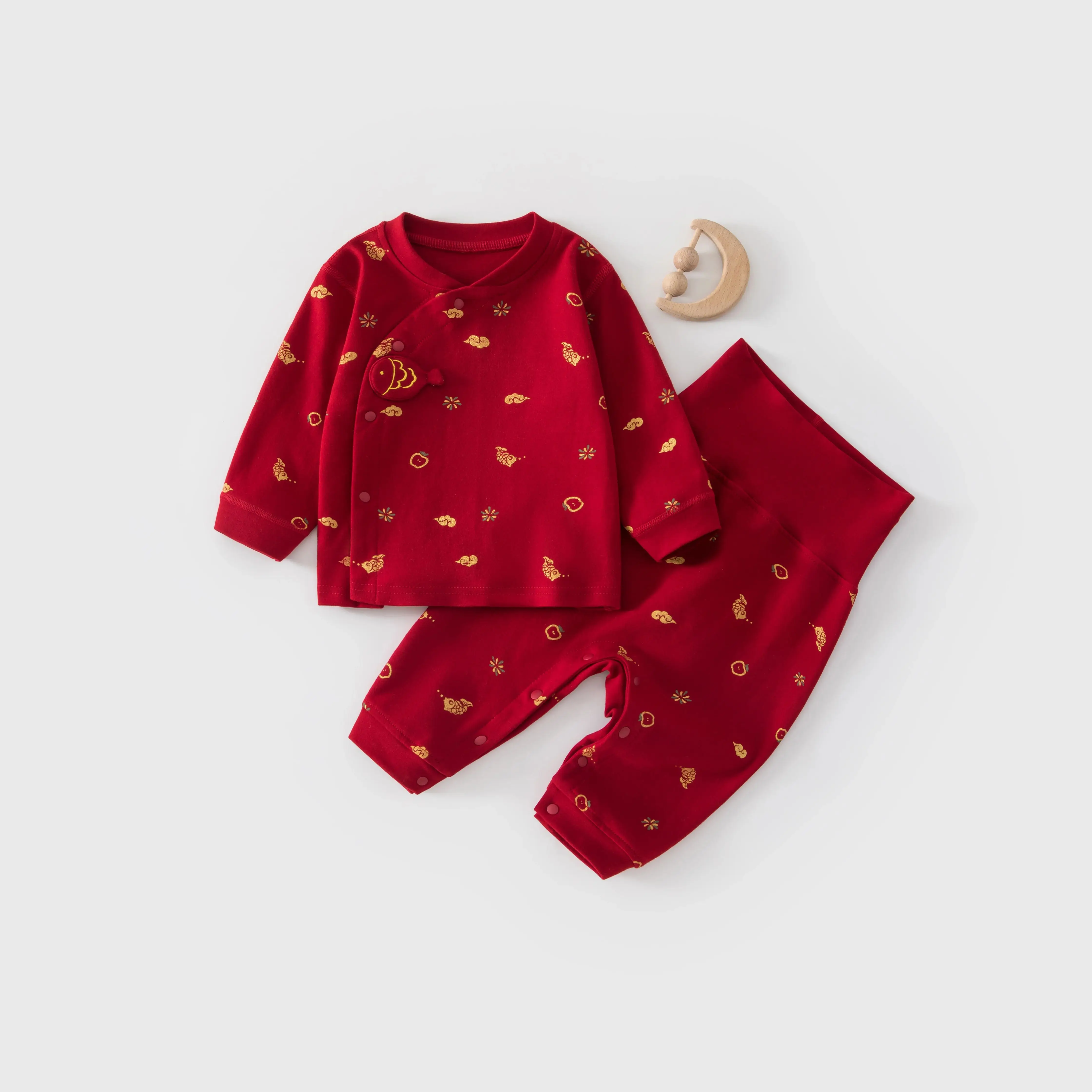 Autumn and Winter 100-Day-Old Newborn Cotton Clothing Set, Pure Cotton Class a Baby Clothes, Newborn Home Wear, Baby Separate Set