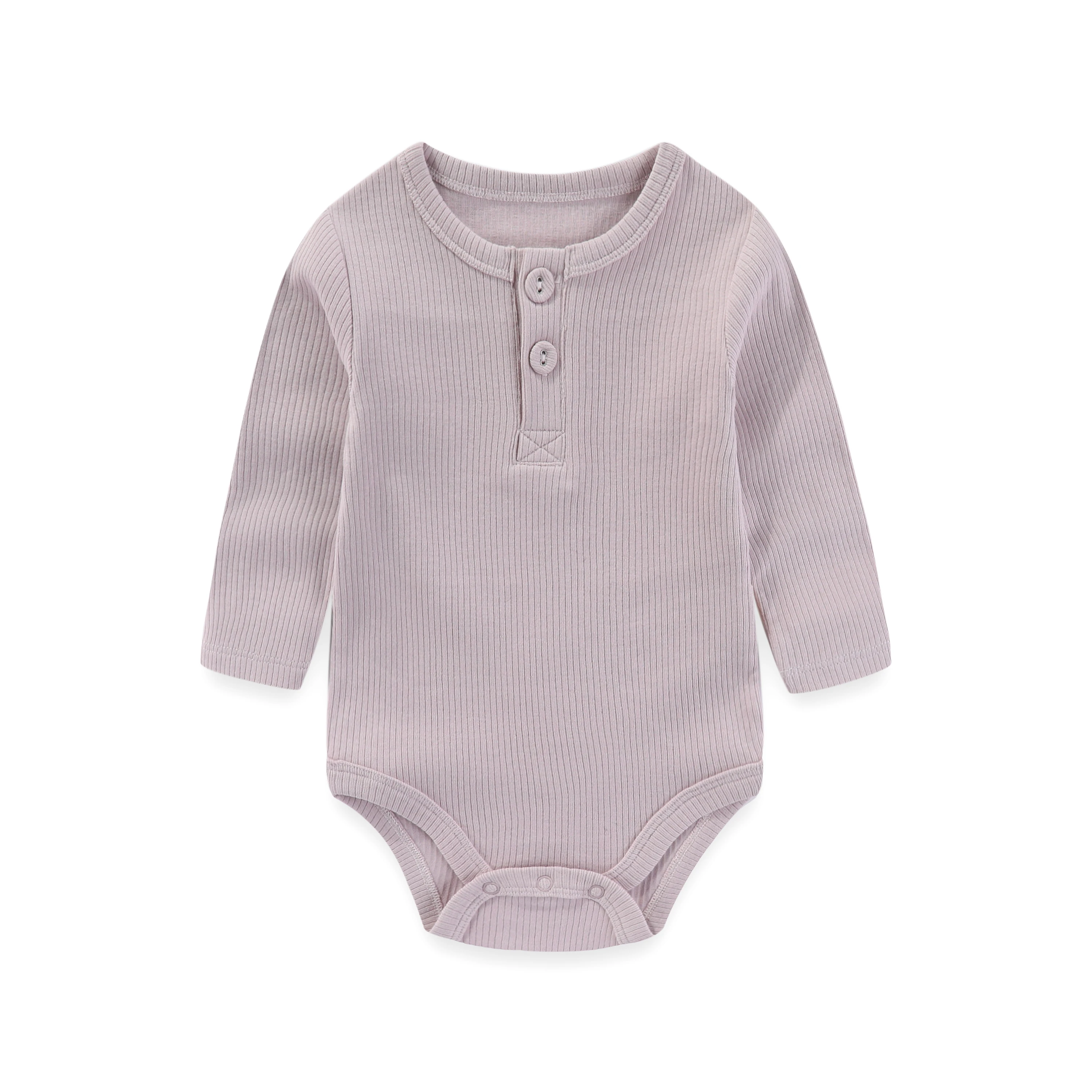 1-Piece Solid Color Unisex Baby Bodysuit Cotton Soft 0-24M Baby Onesies Long Sleeves Infant Clothes - Image 3