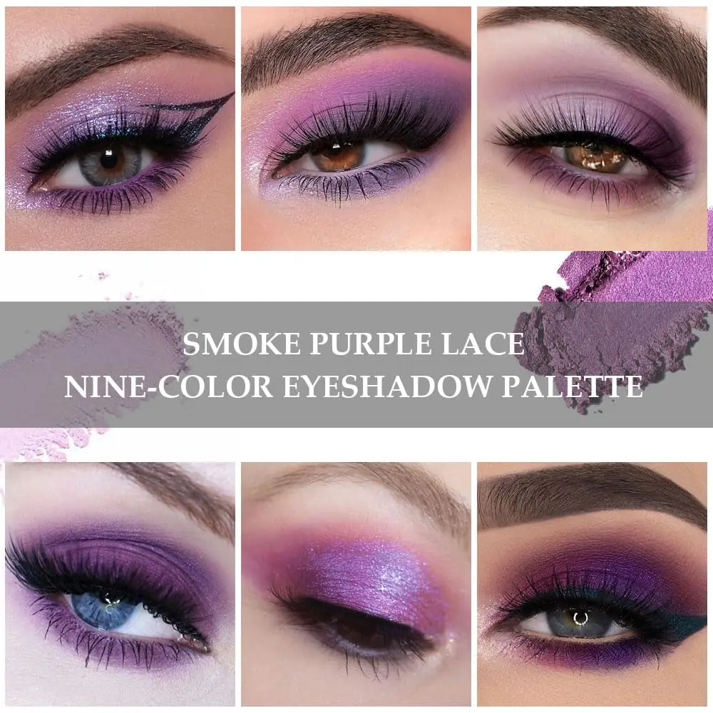 9-Color Purple Eyeshadow Palette – Matte & Shimmer, Waterproof Long-Lasting, Smoky & Natural Looks, Unisex - Image 5