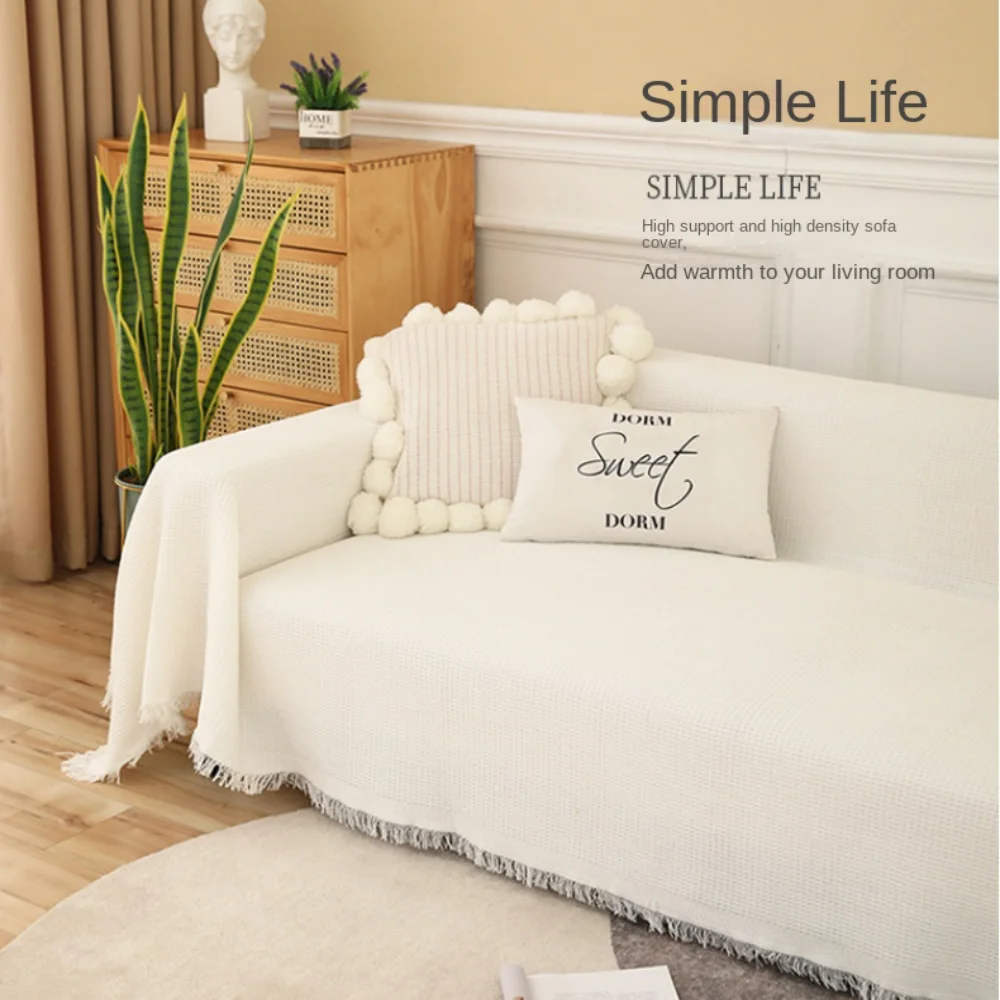 Cloth cover four seasons universal sofa cover full package full cover mat French ins wind cushion cover towel white girl feeling